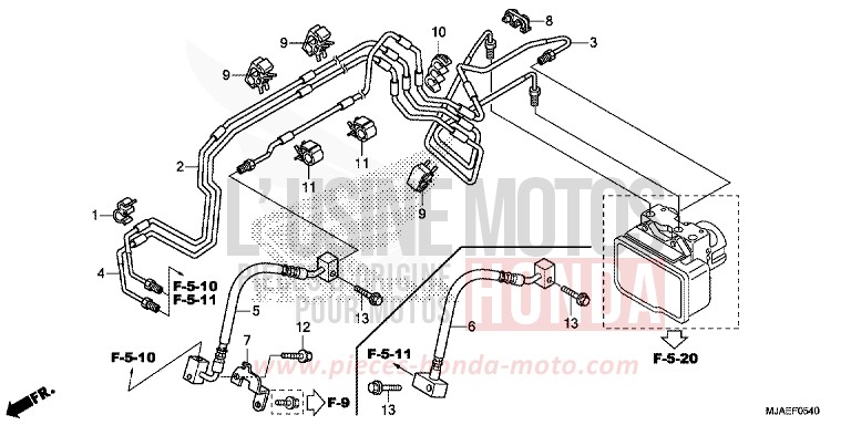 FRONT BRAKE PIPE for Shadow INDY GRAY METALLIC (NH431) from 2014