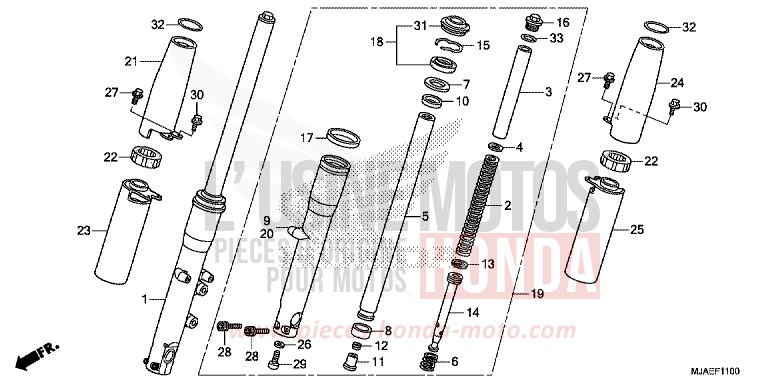 FRONT FORK (VT750CS/C2B/C) for Shadow INDY GRAY METALLIC (NH431) from 2014