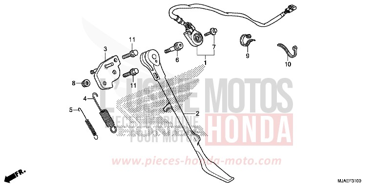 SIDE STAND (VT750CS/C2B/C2S/C) for Shadow INDY GRAY METALLIC (NH431) from 2014