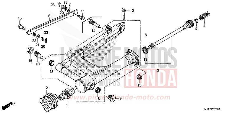 SWINGARM (VT750CS/C2B/C2S/C) for Shadow INDY GRAY METALLIC (NH431) from 2014