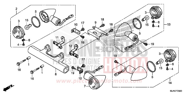 WINKER (VT750CS/C2B/C) for Shadow INDY GRAY METALLIC (NH431) from 2014