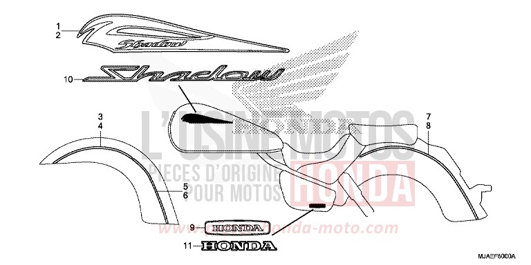 MARCA (VT750CS/C) per Shadow INDY GRAY METALLIC (NH431) del 2014