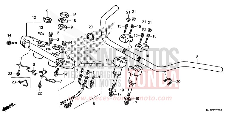 HANDLE PIPE (VT750CS/C) for Shadow GRAPHITE BLACK (NHB01) from 2014