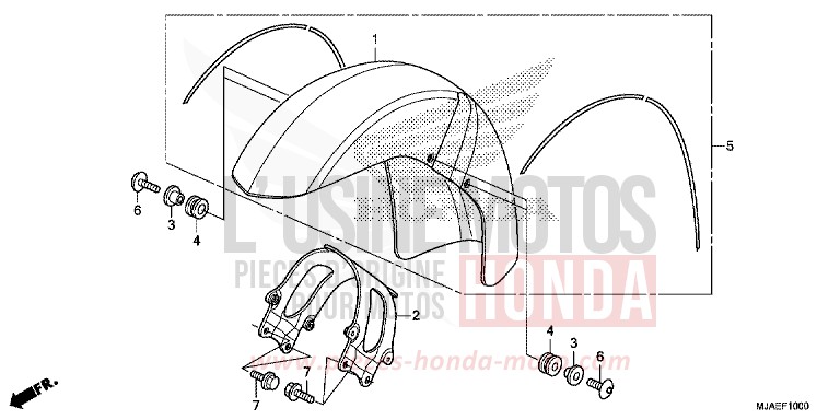 FRONT FENDER (VT750CS/C) for Shadow GRAPHITE BLACK (NHB01) from 2014