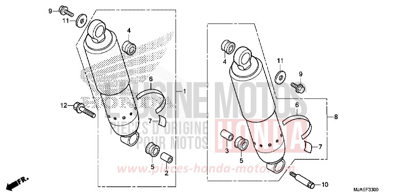 REAR CUSHION (VT750CS/C) for Shadow GRAPHITE BLACK (NHB01) from 2014