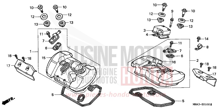 CYLINDER HEAD COVER for Shadow BLACK (NH1) from 1997