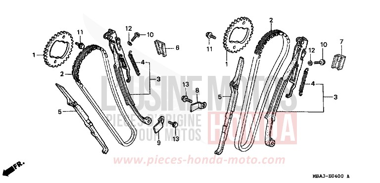 CAM CHAIN/TENSIONER for Shadow BLACK (NH1) from 1997