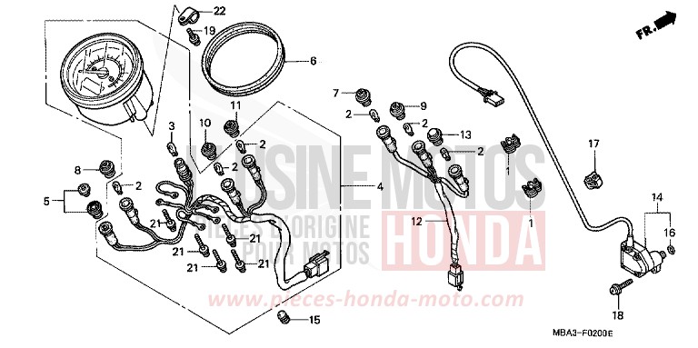 METER for Shadow BLACK (NH1) from 1997