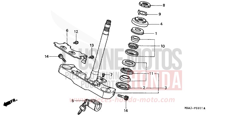 STEERING STEM for Shadow BLACK (NH1) from 1997