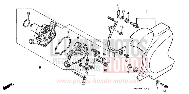 WATER PUMP for Shadow BLACK (NH1) from 1998