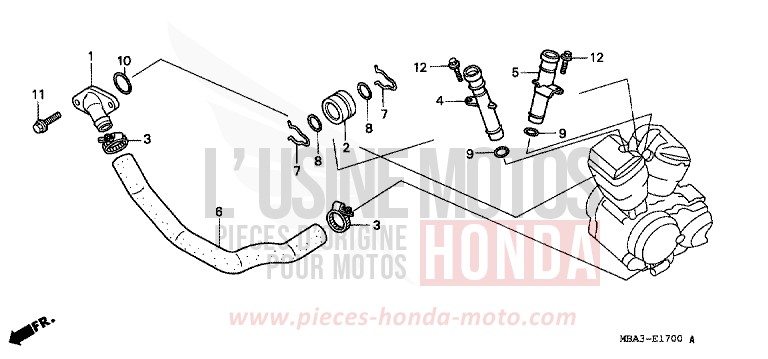 WATER PIPE for Shadow BLACK (NH1) from 1999