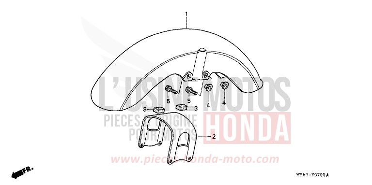 FRONT FENDER for Shadow BLACK (NH1) from 1999