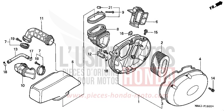 AIR CLEANER for Shadow BLACK (NH1) from 1999
