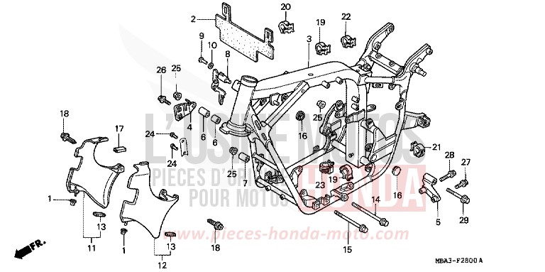 FRAME BODY for Shadow BLACK (NH1) from 1999
