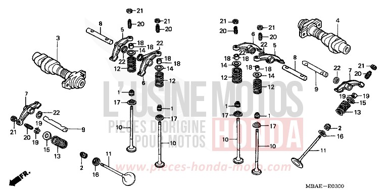 CAMSHAFT/VALVE for Shadow BLACK (NH1) from 2000