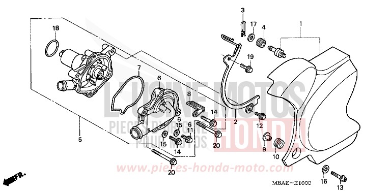 WATER PUMP for Shadow BLACK (NH1) from 2000