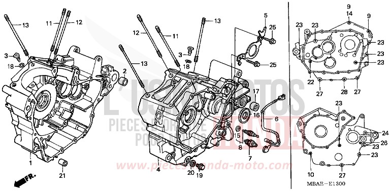 CRANKCASE for Shadow BLACK (NH1) from 2000