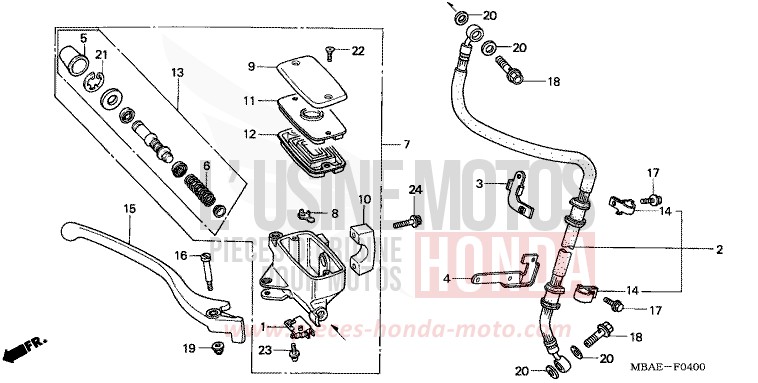 FR. BRAKE MASTER CYLINDER for Shadow BLACK (NH1) from 2000