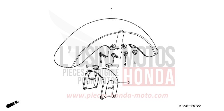 FRONT FENDER for Shadow BLACK (NH1) from 2000