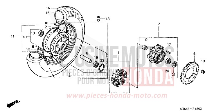 REAR WHEEL for Shadow BLACK (NH1) from 2000