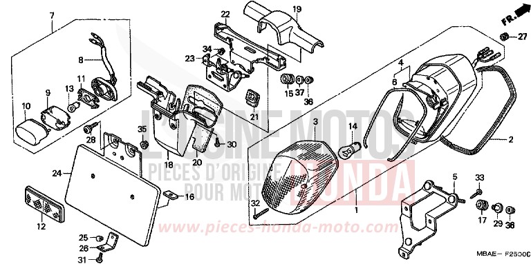 TAILLIGHT (1) for Shadow BLACK (NH1) from 2000