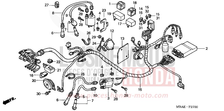 WIRE HARNESS for Shadow BLACK (NH1) from 2000