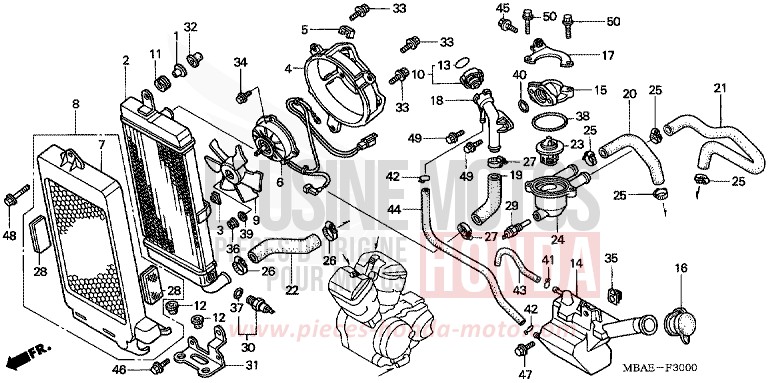 RADIATOR for Shadow BLACK (NH1) from 2000