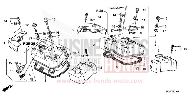 CYLINDER HEAD COVER for Shadow PEARL HERON BLUE (PB332X) from 2011