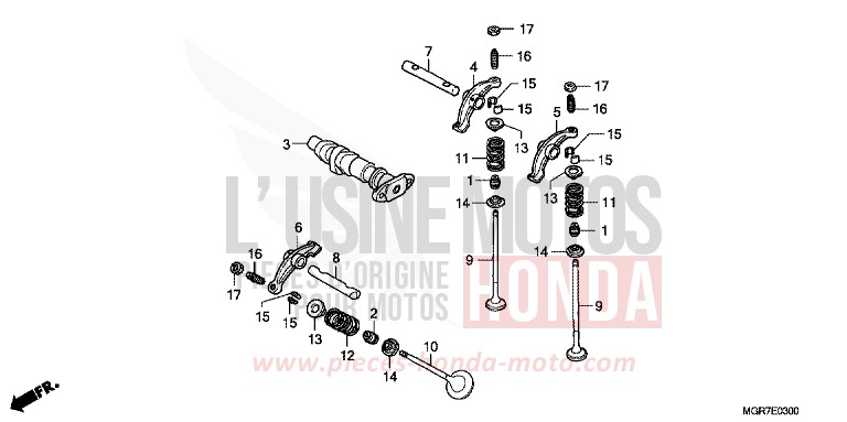 CAMSHAFT/VALVE (FRONT) for Shadow PEARL HERON BLUE (PB332X) from 2011
