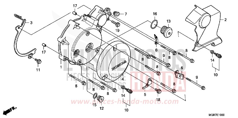 LEFT CRANKCASE COVER/A.C. GENERATOR COVER for Shadow PEARL HERON BLUE (PB332X) from 2011