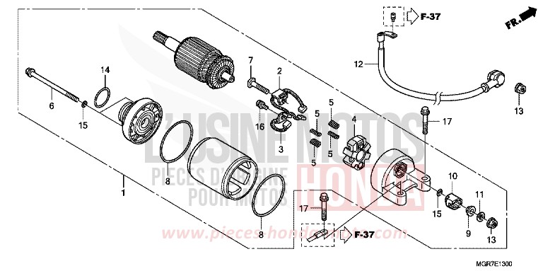 STARTER MOTOR for Shadow PEARL HERON BLUE (PB332X) from 2011