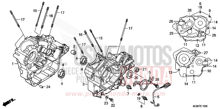 CRANKCASE for Shadow PEARL HERON BLUE (PB332X) from 2011