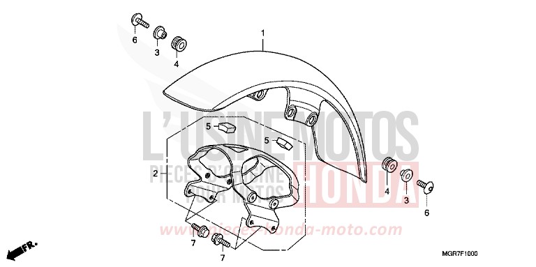 FRONT FENDER for Shadow PEARL HERON BLUE (PB332X) from 2011