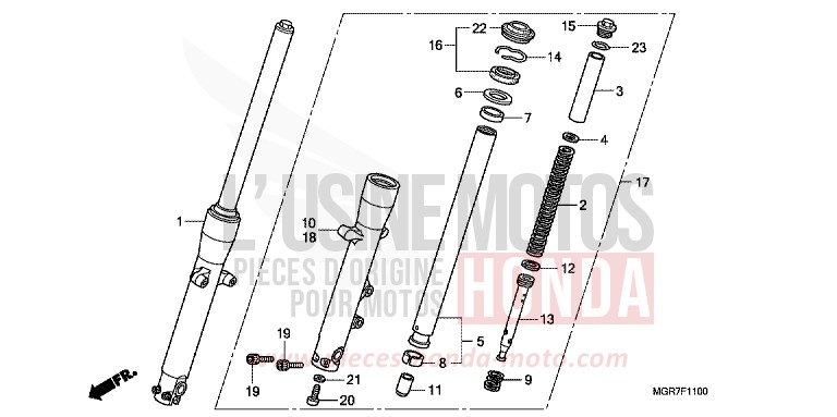 FRONT FORK for Shadow PEARL HERON BLUE (PB332X) from 2011