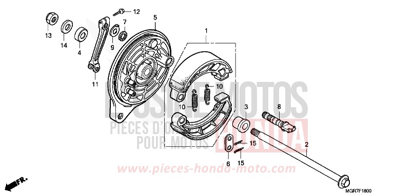 REAR BRAKE PANEL for Shadow PEARL HERON BLUE (PB332X) from 2011