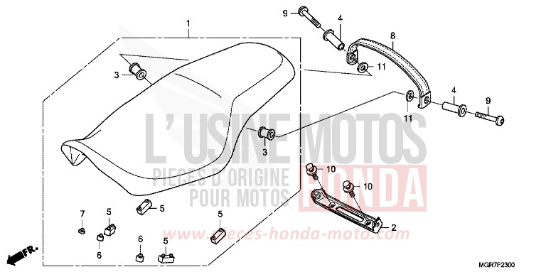 SEAT for Shadow PEARL HERON BLUE (PB332X) from 2011