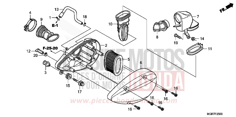 AIR CLEANER for Shadow PEARL HERON BLUE (PB332X) from 2011
