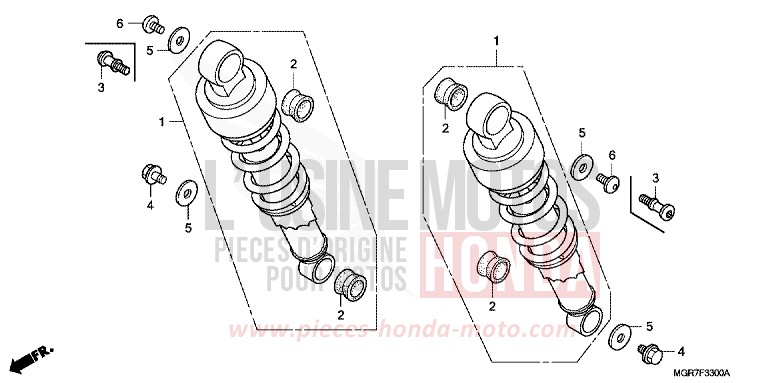 REAR CUSHION for Shadow PEARL HERON BLUE (PB332X) from 2011