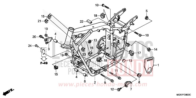 FRAME BODY for Shadow PEARL HERON BLUE (PB332X) from 2011