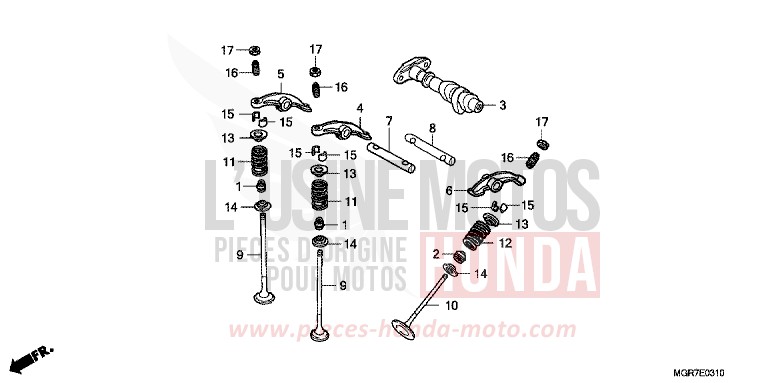 CAMSHAFT/VALVE (REAR) for Shadow GRAPHITE BLACK (NHB01) from 2011