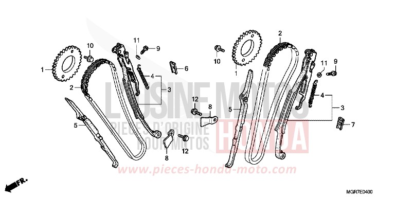 CAM CHAIN/TENSIONER for Shadow GRAPHITE BLACK (NHB01) from 2011