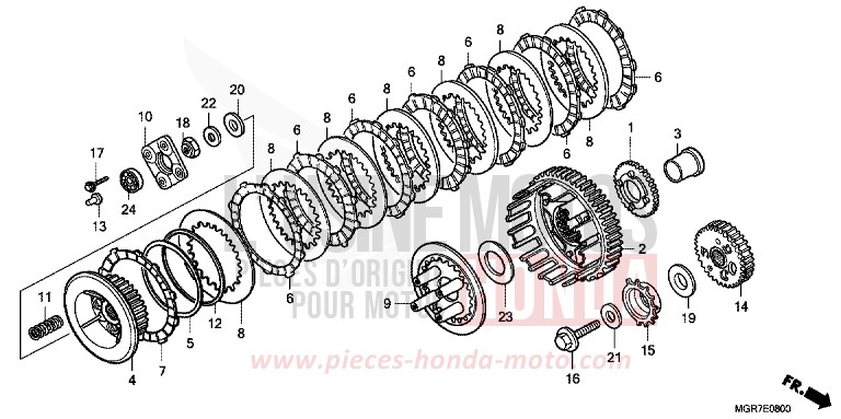 CLUTCH for Shadow GRAPHITE BLACK (NHB01) from 2011