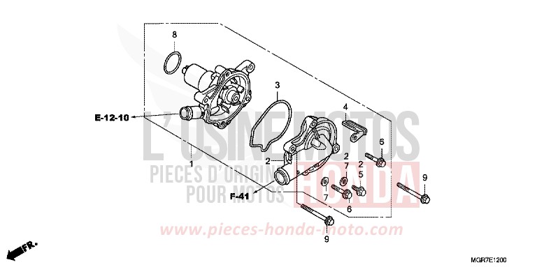WATER PUMP for Shadow GRAPHITE BLACK (NHB01) from 2011