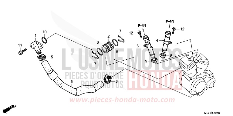 WATER PIPE for Shadow GRAPHITE BLACK (NHB01) from 2011