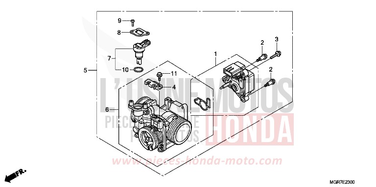 THROTTLE BODY for Shadow GRAPHITE BLACK (NHB01) from 2011