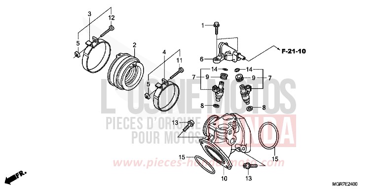 INJECTOR/INTAKE MANIFOLD for Shadow GRAPHITE BLACK (NHB01) from 2011