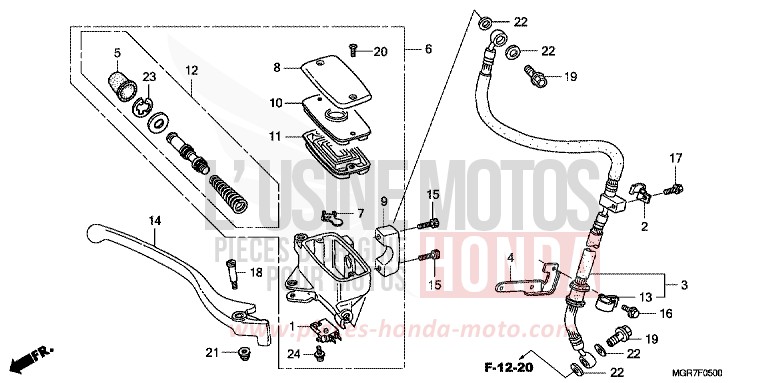 FRONT BRAKE MASTERCYLINDER for Shadow GRAPHITE BLACK (NHB01) from 2011