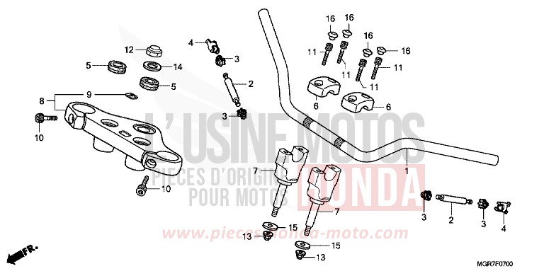HANDLE PIPE/TOP BRIDGE for Shadow GRAPHITE BLACK (NHB01) from 2011