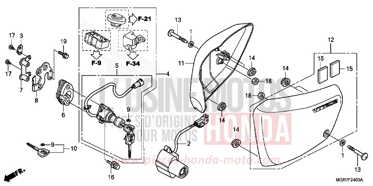 SIDE COVER for Shadow GRAPHITE BLACK (NHB01) from 2011