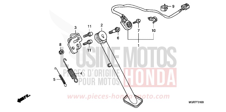 SIDE STAND for Shadow GRAPHITE BLACK (NHB01) from 2011